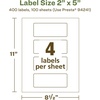 image:imageAvery EcoFriendly Matte White Recycled Rectangle Labels 2 x 5 PrinttoTheEdge Matte White Labels Permanent Adhesive LaserInkjet Printable 400 Total400 labels