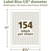 image:imageAvery EcoFriendly Matte White Recycled Round Labels 05 Diameter PrinttoTheEdge Matte White Labels Permanent Adhesive LaserInkjet Printable 1540 Total15 400 labels
