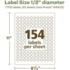 image:imageAvery EcoFriendly Matte White Recycled Round Labels 05 Diameter PrinttoTheEdge Matte White Labels Permanent Adhesive LaserInkjet Printable 1540 Total7 700 labels