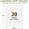 image:imageAvery EcoFriendly Matte White Recycled Round Labels 175 Diameter PrinttoTheEdge Matte White Labels Permanent Adhesive LaserInkjet Printable 200 Total1 000 labels