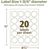 image:imageAvery EcoFriendly Matte White Recycled Round Labels 175 Diameter PrinttoTheEdge Matte White Labels Permanent Adhesive LaserInkjet Printable 200 Total500 labels