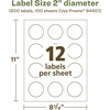 image:imageAvery EcoFriendly Matte White Recycled Round Labels 2 Diameter PrinttoTheEdge Matte White Labels Permanent Adhesive LaserInkjet Printable 120 Total1 200 labels