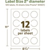 image:imageAvery EcoFriendly Matte White Recycled Round Labels 2 Diameter PrinttoTheEdge Matte White Labels Permanent Adhesive LaserInkjet Printable 120 Total120 labels