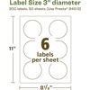 image:imageAvery EcoFriendly Matte White Recycled Round Labels 3 Diameter PrinttoTheEdge Matte White Labels Permanent Adhesive LaserInkjet Printable 60 Total300 labels
