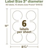 image:imageAvery EcoFriendly Matte White Recycled Round Labels 3 Diameter PrinttoTheEdge Matte White Labels Permanent Adhesive LaserInkjet Printable 60 Total60 labels