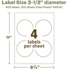 image:imageAvery EcoFriendly Matte White Recycled Round Labels 35 Diameter PrinttoTheEdge Matte White Labels Permanent Adhesive LaserInkjet Printable 40 Total400 labels