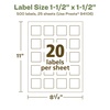 image:imageAvery EcoFriendly Matte White Recycled Square Labels 15 x 15 PrinttoTheEdge Matte White Labels Permanent Adhesive LaserInkjet Printable 200 Total500 labels
