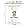 image:imageAvery EcoFriendly Matte White Recycled Square Labels 2 x 2 PrinttoTheEdge Matte White Labels Permanent Adhesive LaserInkjet Printable 300 Total120 labels