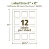 image:imageAvery EcoFriendly Matte White Recycled Square Labels 2 x 2 PrinttoTheEdge Matte White Labels Permanent Adhesive LaserInkjet Printable 300 Total300 labels