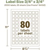 image:imageAvery EcoFriendly Matte White Recycled Square Labels 34 x 34 PrinttoTheEdge Matte White Labels Permanent Adhesive LaserInkjet Printable 800 Total2 000 labels