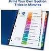 image:imageAvery ExtraWide Dividers for 3 Ring Binders 10 Tabs per Set Customizable Table of Contents Multicolor Tabs Works Great with Sheet Protectors 11165