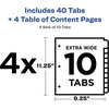image:imageAvery ExtraWide Dividers for 3 Ring Binders 10 Tabs per Set Customizable Table of Contents Multicolor Tabs Works Great with Sheet Protectors 4 Sets of 34776914 x 11 inches