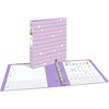image:imageAvery Fashion Durable View 3 Ring Binder 1 Round Rings 175Sheet Capacity 14 Inch Wide Spine Customizable Clear Cover and Spine Purrrfectly Purple Design 26738Purrrfectly Purple