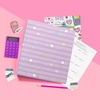 image:imageAvery Fashion Durable View 3 Ring Binder 1 Round Rings 175Sheet Capacity 14 Inch Wide Spine Customizable Clear Cover and Spine Purrrfectly Purple Design 26738Purrrfectly Purple