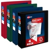 image:imageAvery HeavyDuty View 3 Ring Binders 15 Inch One Touch Slant Rings 375Sheet Capacity Assorted Pastel Colors 4Pack 79634  for School Office Teachers Classrooms amp Home OrganizationAssorted Darks