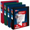 image:imageAvery HeavyDuty View 3 Ring Binders 15 Inch One Touch Slant Rings 375Sheet Capacity Assorted Pastel Colors 4Pack 79634  for School Office Teachers Classrooms amp Home OrganizationAssorted Darks