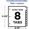 image:imageAvery Insertable Plastic Dividers for 3 Ring Binders 8 Tabs per Set Big Tabs One Pocket Multicolor Binder Dividers Works with Sheet Protectors 119031Pack