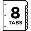 image:imageAvery Insertable Style Edge Plastic Dividers for 3 Ring Binders 8Tab Set Assorted White Frosted Designs 1 Set 112911 Set