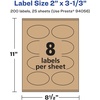 image:imageAvery Kraft Brown Oval Labels Sure Feed Technology 2 x 313 120 Kraft Brown Labels PrinttoTheEdge LaserInkjet Printable200 labels