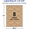 image:imageAvery Kraft Brown Oval Labels Sure Feed Technology 2 x 313 120 Kraft Brown Labels PrinttoTheEdge LaserInkjet Printable800 labels