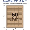 image:imageAvery Kraft Brown Rectangle Labels Sure Feed Technology 05 x 175 1500 Kraft Brown Labels PrinttoTheEdge LaserInkjet Printable1 500 labels
