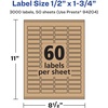 image:imageAvery Kraft Brown Rectangle Labels Sure Feed Technology 05 x 175 1500 Kraft Brown Labels PrinttoTheEdge LaserInkjet Printable3 000 labels