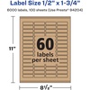 image:imageAvery Kraft Brown Rectangle Labels Sure Feed Technology 05 x 175 1500 Kraft Brown Labels PrinttoTheEdge LaserInkjet Printable6 000 labels