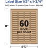 image:imageAvery Kraft Brown Rectangle Labels Sure Feed Technology 05 x 175 1500 Kraft Brown Labels PrinttoTheEdge LaserInkjet Printable900 labels