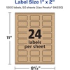 image:imageAvery Kraft Brown Rectangle Labels Sure Feed Technology 1 x 2 360 Kraft Brown Labels PrinttoTheEdge LaserInkjet Printable1 200 labels
