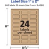 image:imageAvery Kraft Brown Rectangle Labels Sure Feed Technology 1 x 2 360 Kraft Brown Labels PrinttoTheEdge LaserInkjet Printable600 labels
