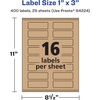 image:imageAvery Kraft Brown Rectangle Labels Sure Feed Technology 1 x 3 240 Kraft Brown Labels PrinttoTheEdge LaserInkjet Printable400 labels