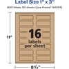 image:imageAvery Kraft Brown Rectangle Labels Sure Feed Technology 1 x 3 240 Kraft Brown Labels PrinttoTheEdge LaserInkjet Printable800 labels