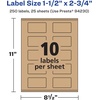 image:imageAvery Kraft Brown Rectangle Labels Sure Feed Technology 15 x 275 150 Kraft Brown Labels PrinttoTheEdge LaserInkjet Printable250 labels