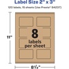 image:imageAvery Kraft Brown Rectangle Labels Sure Feed Technology 2 x 3 120 Kraft Brown Labels PrinttoTheEdge LaserInkjet Printable120 labels