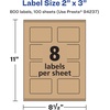 image:imageAvery Kraft Brown Rectangle Labels Sure Feed Technology 2 x 3 120 Kraft Brown Labels PrinttoTheEdge LaserInkjet Printable800 labels