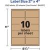 image:imageAvery Kraft Brown Rectangle Labels Sure Feed Technology 2 x 4 150 Kraft Brown Labels LaserInkjet Printable250 labels