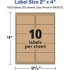 image:imageAvery Kraft Brown Rectangle Labels Sure Feed Technology 2 x 4 150 Kraft Brown Labels LaserInkjet Printable500 labels