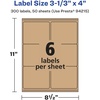 image:imageAvery Kraft Brown Rectangle Labels Sure Feed Technology 313 x 4 90 Kraft Brown Labels LaserInkjet Printable300 labels