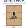 image:imageAvery Kraft Brown Rectangle Labels Sure Feed Technology 313 x 4 90 Kraft Brown Labels LaserInkjet Printable600 labels