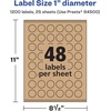 image:imageAvery Kraft Brown Round Labels Sure Feed Technology 1 Diameter 720 Kraft Brown Labels PrinttoTheEdge LaserInkjet Printable1 200 labels