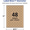 image:imageAvery Kraft Brown Round Labels Sure Feed Technology 1 Diameter 720 Kraft Brown Labels PrinttoTheEdge LaserInkjet Printable2 400 labels