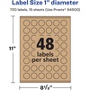 image:imageAvery Kraft Brown Round Labels Sure Feed Technology 1 Diameter 720 Kraft Brown Labels PrinttoTheEdge LaserInkjet Printable720 labels