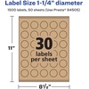 image:imageAvery Kraft Brown Round Labels Sure Feed Technology 125 Diameter 450 Kraft Brown Labels PrinttoTheEdge LaserInkjet Printable1 500 labels