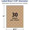 image:imageAvery Kraft Brown Round Labels Sure Feed Technology 125 Diameter 450 Kraft Brown Labels PrinttoTheEdge LaserInkjet Printable3 000 labels