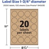 image:imageAvery Kraft Brown Round Labels Sure Feed Technology 175 Diameter 300 Kraft Brown Labels PrinttoTheEdge LaserInkjet Printable2 000 labels