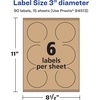 image:imageAvery Kraft Brown Round Labels Sure Feed Technology 3 Diameter 90 Kraft Brown Labels PrinttoTheEdge LaserInkjet Printable90 labels