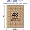 image:imageAvery Kraft Brown Square Labels Sure Feed Technology 1 x 1 720 Kraft Brown Labels PrinttoTheEdge LaserInkjet Printable1 200 labels