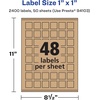 image:imageAvery Kraft Brown Square Labels Sure Feed Technology 1 x 1 720 Kraft Brown Labels PrinttoTheEdge LaserInkjet Printable2 400 labels