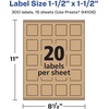 image:imageAvery Kraft Brown Square Labels Sure Feed Technology 15 x 15 300 Kraft Brown Labels PrinttoTheEdge LaserInkjet Printable300 labels