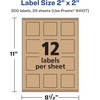 image:imageAvery Kraft Brown Square Labels Sure Feed Technology 2 x 2 300 Kraft Brown Labels PrinttoTheEdge LaserInkjet Printable300 labels